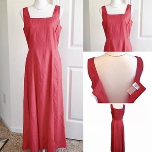 Laura Ashley Linen Sleeveless Maxi Dress Size 8